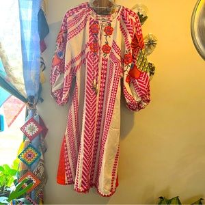 NWT Farm Rio Geometric floral linen dress